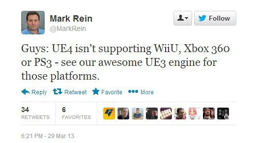 Mark Rein UE4 tweet